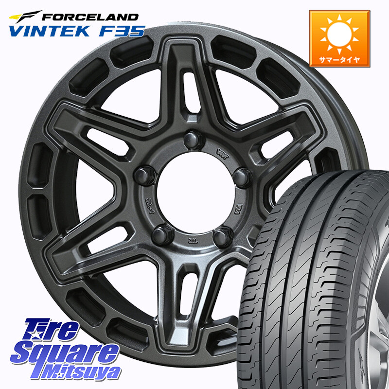 FORCELAND Vintek F35 2025年製 在庫● フォースランド サマータイヤ 215/65R16 109*107KYOHO PPX MK6 ホイール 16インチ 16X6.0J 0 5穴 139.7 ジムニー専用(要オーバーフェンダー等) ジムニ&minus;シエラ/ノマド(カスタム) AZオフロード カスタムサイズ｜タイヤスクエアミツヤ