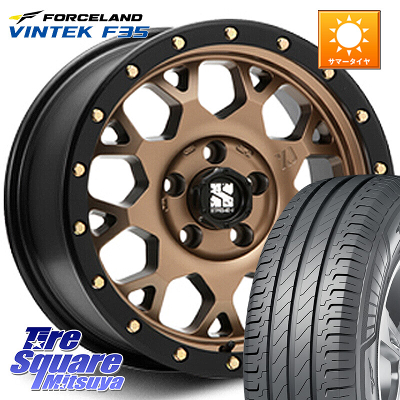 FORCELAND Vintek F35 2025年製 在庫● フォースランド サマータイヤ 215/65R16 109*107MLJ XJ04 XTREME-J エクストリームJ マットブロンズ ホイール 16インチ 16X6.5J 38 6穴 139.7 200系ハイエース｜タイヤスクエアミツヤ