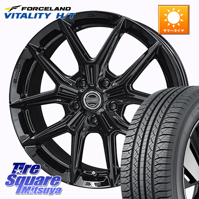 FORCELAND Vitality HT 2026年製 在庫● フォースランド サマータイヤ H/T 225/60R17KYOHO SMACK IG-TEC スマック 平座仕様(レクサス・トヨタ専用) ホイール 17インチ グロスブラック 17X6.5J 40 5穴 114.3 30系アルファード/ヴェルファイア ヴェルファイアハイブリッ｜タイヤスクエアミツヤ