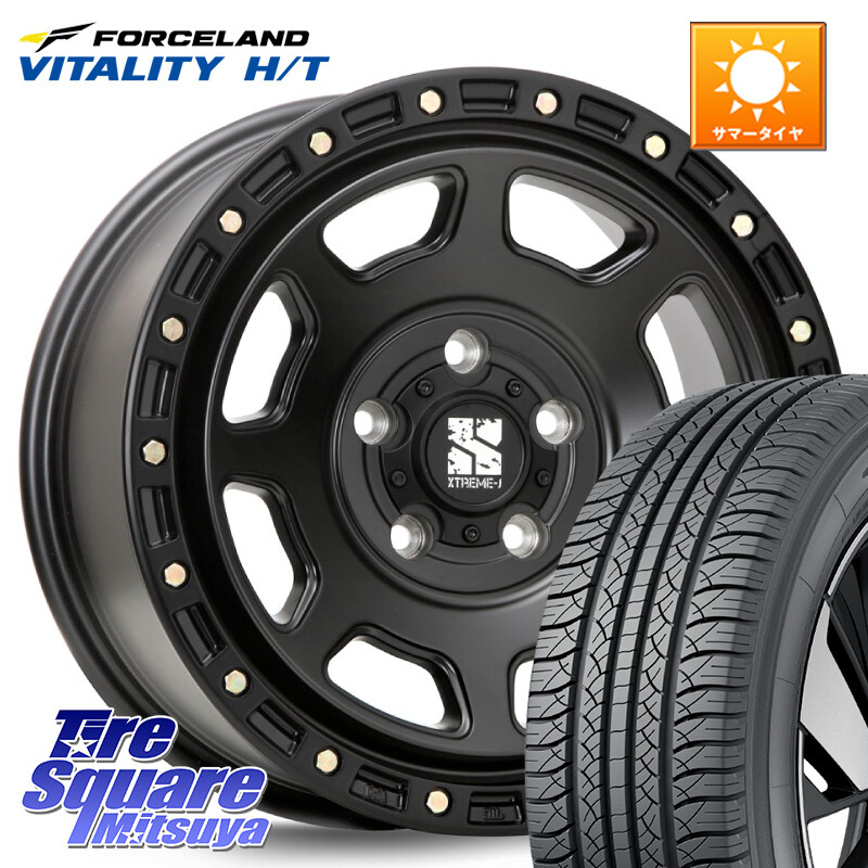 FORCELAND Vitality HT 2026年製 在庫● フォースランド サマータイヤ H/T 225/65R17MLJ XJ07 XTREME-J BK 17インチ エクストリームJ 17X8.0J 35 5穴 114.3｜タイヤスクエアミツヤ