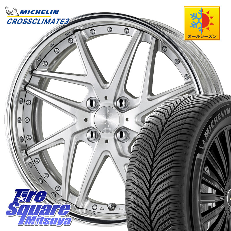 ミシュラン CROSSCLIMATE3 クロスクライメート3 オールシーズンタイヤ 正規 195/60R16WORK RIZALTADO MESH2 A Disk 16インチ 2ピース 16X6.5J 35 4穴 100 E13オーラ｜タイヤスクエアミツヤ