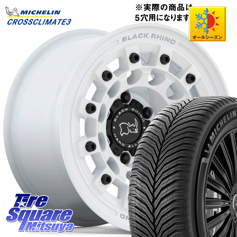 ミシュラン CROSSCLIMATE3 クロスクライメート3 オールシーズンタイヤ 正規 225/60R17BLACK RHINO FUJI フジ ホイール 17インチ ブラックライノ 17X8.0J 38 5穴 114.3 エクリプスクロス|タイヤスクエアミツヤ