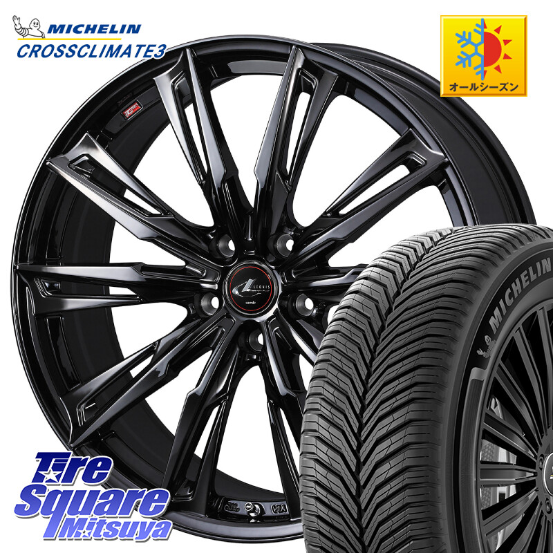 ミシュラン CROSSCLIMATE3 クロスクライメート3 オールシーズンタイヤ 正規 225/50R18WEDS 40959 LEONIS レオニス GX ホイール 18インチ 18X7.0J 55 5穴 114.3 RV系ヴェゼル RC系オデッセイ後期 BN/BL系レガシィ エリシオン|タイヤスクエアミツヤ
