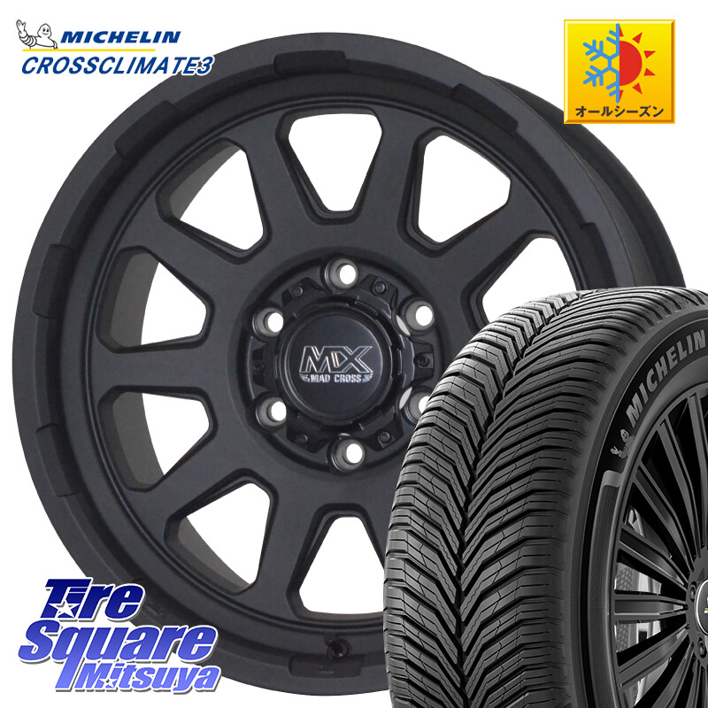 ミシュラン CROSSCLIMATE3 クロスクライメート3 オールシーズンタイヤ 正規 265/60R18HotStuff マッドクロス レンジャー ブラック ホイール 18インチ 18X8.0J 20 6穴 139.7 GUN226ハイラックス 150系プラド ランクル[FJ] トライトンGSR GUN125ハイラックス Tacoma ラン｜タイヤスクエアミツヤ