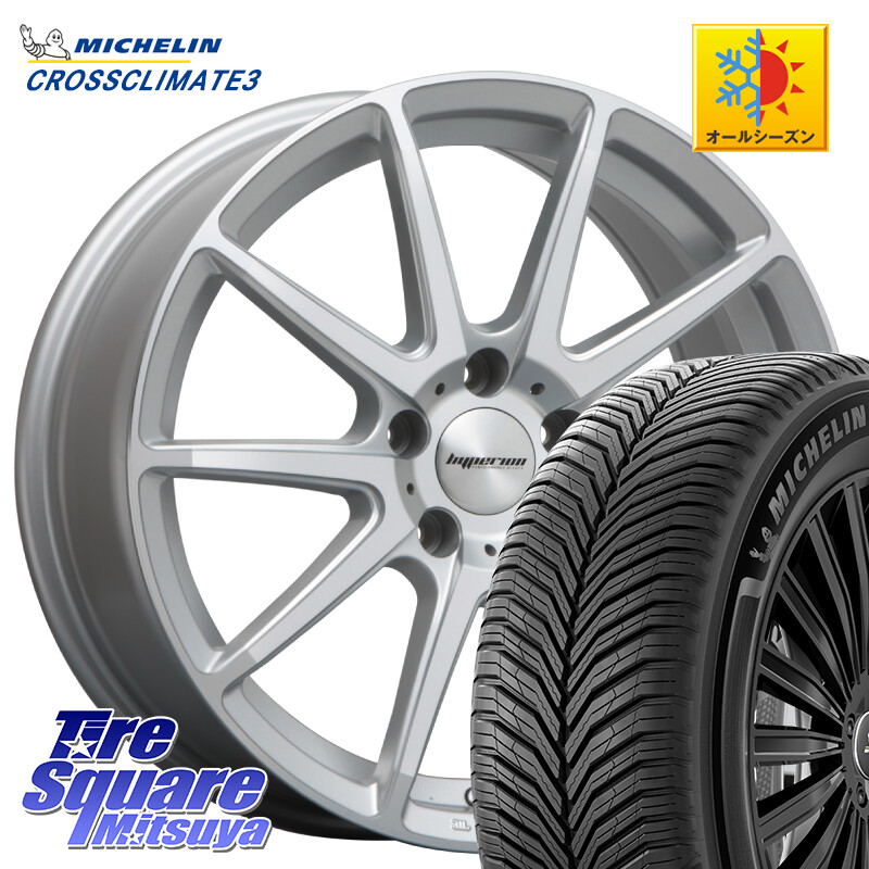 ミシュラン CROSSCLIMATE3 クロスクライメート3 オールシーズンタイヤ 正規 225/50R18MLJ HYPERION CVX ハイペリオン ホイール 18インチ 18X8.0J 38 5穴 114.3 スカイラインセダン 日産|タイヤスクエアミツヤ