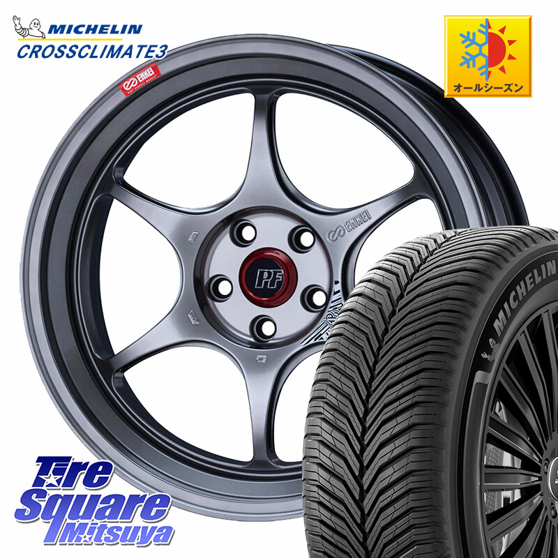 ミシュラン CROSSCLIMATE3 クロスクライメート3 オールシーズンタイヤ 正規 235/65R17ENKEI エンケイ PerformanceLine PF06 シルバー ホイール 17インチ 17X7.5J 38 5穴 114.3 50系RAV4 60系RAV4 RAV4 50系 デリカD:5 D5 カスタムサイズ RAV4 60系｜タイヤスクエアミツヤ