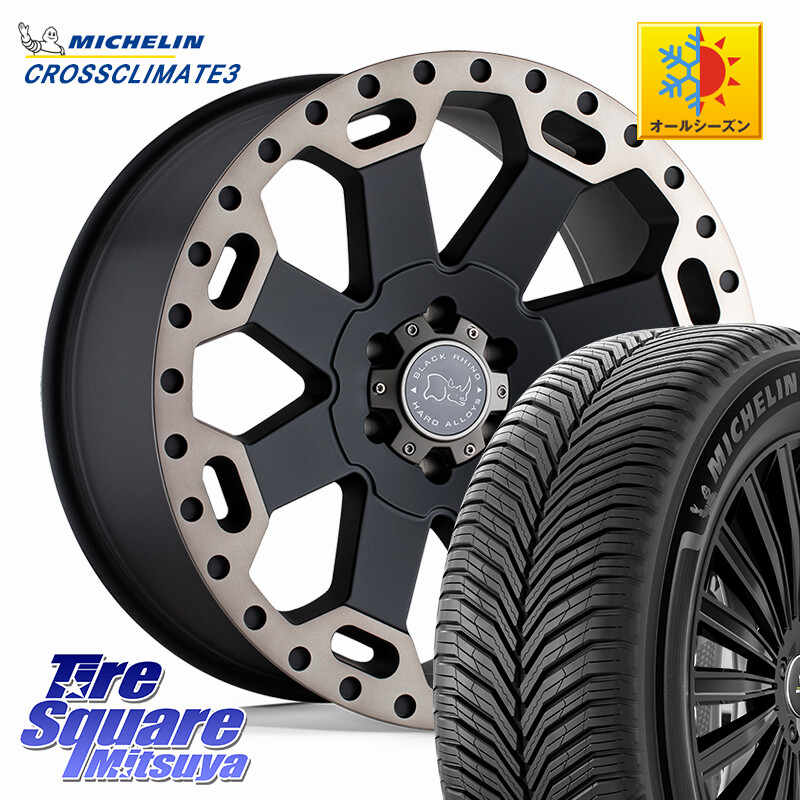 ミシュラン CROSSCLIMATE3 クロスクライメート3 オールシーズンタイヤ 正規 265/60R18BLACK RHINO WARLORD ウォーロード ホイール 18インチ ブラックライノ 18X8.0J 35 6穴 139.7 トライトンGSR パジェロ|タイヤスクエアミツヤ