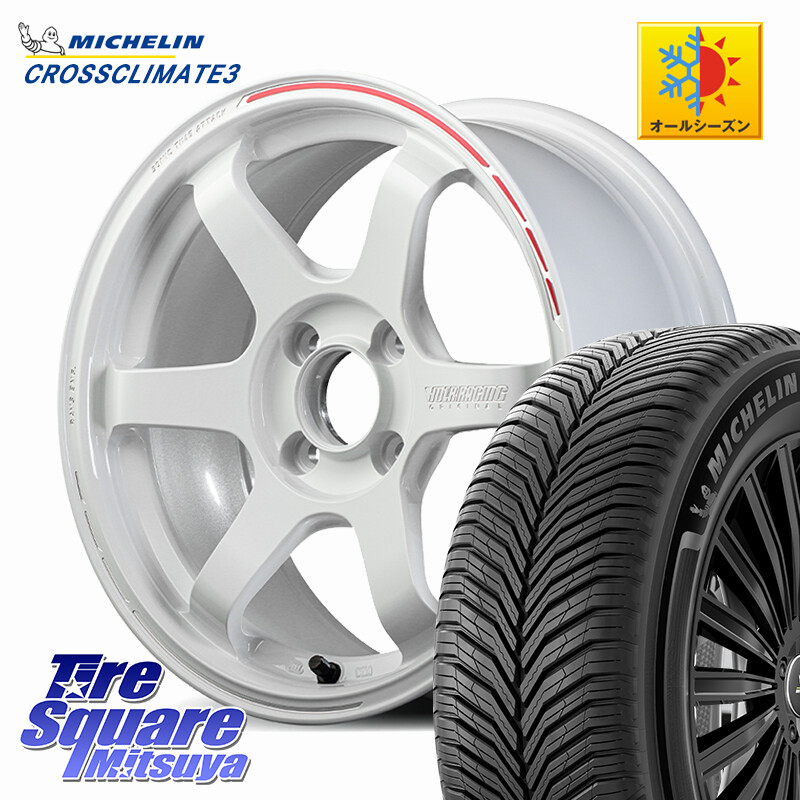 ミシュラン CROSSCLIMATE3 クロスクライメート3 オールシーズンタイヤ 正規 195/60R16RAYS 【欠品次回3~4月】 TE37 SONIC TIME ATTACK EDITION 鍛造 ホイール 16インチ 16X6.0J 43 4穴 100 E13オーラ ブルーバードシルフィ 日産|タイヤスクエアミツヤ
