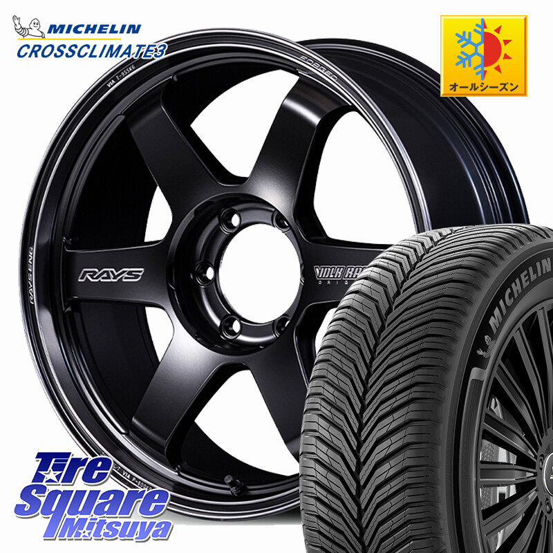 ミシュラン CROSSCLIMATE3 クロスクライメート3 オールシーズンタイヤ 正規 265/60R18RAYS 【欠品次回3~4月】 ボルクレーシング TE37 ウルトラ ラージ PCD Black shadow LTD. ホイール 18インチ 18X8.0J 0 6穴 139.7 トライトン Tacoma ハイラックス HILUX|タイヤスクエアミツヤ