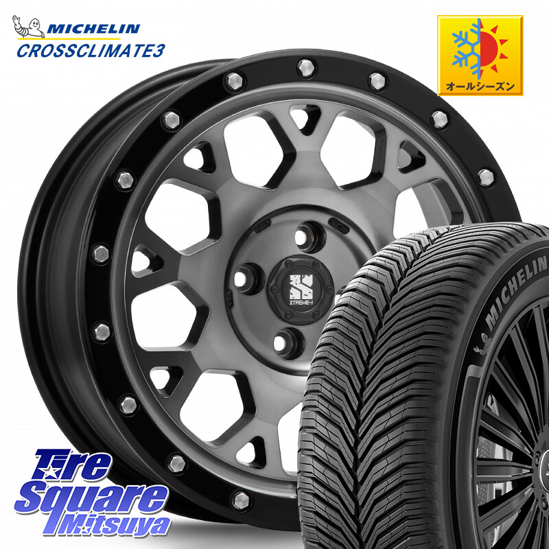 ミシュラン CROSSCLIMATE3 クロスクライメート3 オールシーズンタイヤ 正規 205/55R16MLJ XJ04 XTREME-J エクストリームJ ホイール 16インチ 16X6.5J 38 4穴 100 E13オーラ MAZDA2｜タイヤスクエアミツヤ
