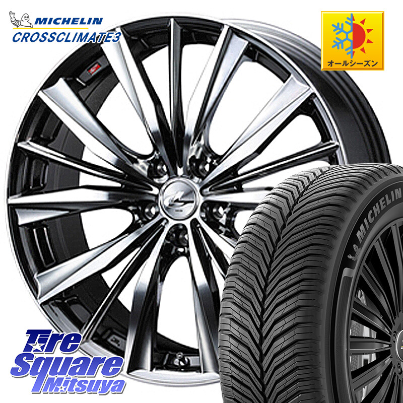 ミシュラン CROSSCLIMATE3 クロスクライメート3 オールシーズンタイヤ 正規 215/45R18WEDS 33281 レオニス VX 特価● BMCMC ウェッズ Leonis ホイール 18インチ 18X8.0J 42 5穴 114.3 ZE1リーフ プリウスアルファ シビック インサイト｜タイヤスクエアミツヤ
