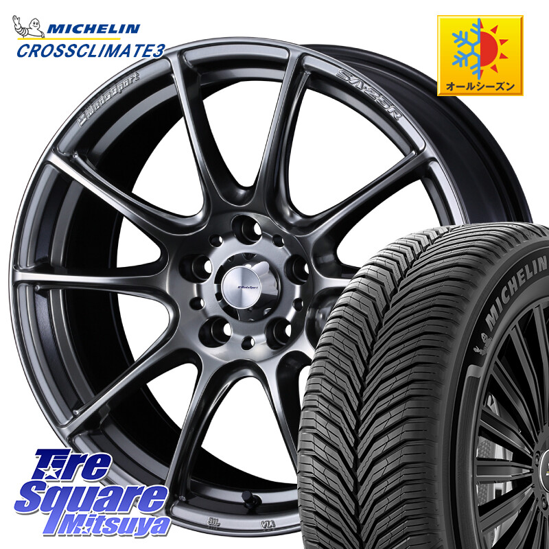 ミシュラン CROSSCLIMATE3 クロスクライメート3 オールシーズンタイヤ 正規 225/55R18WEDS WedsSport SA-25R SA25R ウェッズ スポーツ ホイール 18インチ 18X7.0J 47 5穴 114.3 ZR-V SL系フォレスター レイバック SK系フォレスター eビターラ|タイヤスクエアミツヤ