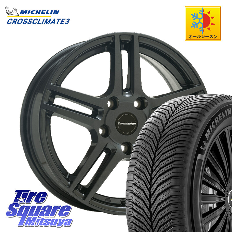 ミシュラン CROSSCLIMATE3 クロスクライメート3 オールシーズンタイヤ 正規 195/60R16阿部商会 Eurodesign EIGER ホイール 16インチ 16X7.0J(MB C204) 48 5穴 112 メルセデスベンツ Cクラスクーペ(C204)|タイヤスクエアミツヤ