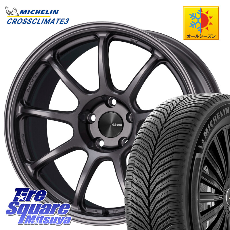ミシュラン CROSSCLIMATE3 クロスクライメート3 オールシーズンタイヤ 正規 255/35R18ENKEI PerformanceLine PF09 ホイール 18インチ 18X8.5J(GR YARIS RZ) 38 5穴 114.3 GRヤリス ローダウン向けチューナーサイズ|タイヤスクエアミツヤ