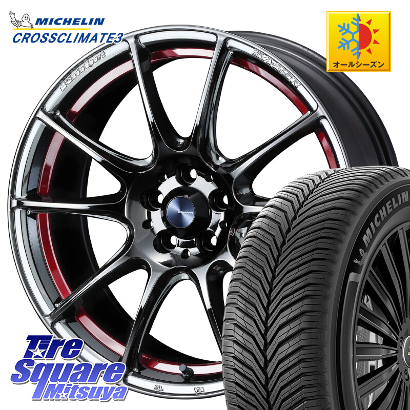 ミシュラン CROSSCLIMATE3 クロスクライメート3 オールシーズンタイヤ 正規 245/50R18WEDS 【欠品次回09月上旬】 WedsSport SA-25R SA25R ウェッズ スポーツ ホイール 18インチ 18X8.0J 45 5穴 114.3 フーガ FUGA 日産｜タイヤスクエアミツヤ