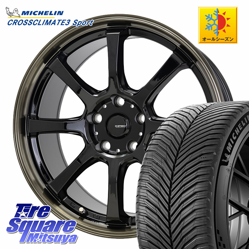 ミシュラン CROSSCLIMATE3 SPORT クロスクライメート3スポーツ オールシーズンタイヤ 正規 245/40R18HotStuff G-SPEED P-08 ホイール 18インチ ジースピード 18X8.0J(VAB 4POT) 42 5穴 114.3 WRX STI アプライドA-C(ブレンボ4POTキャリパー)対応 インプレッサ WRX|タイヤスクエアミツヤ