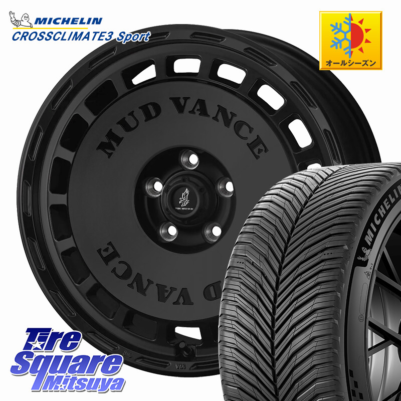 ミシュラン CROSSCLIMATE3 SPORT クロスクライメート3スポーツ オールシーズンタイヤ 正規 225/40R18WEDS MUD VANCE DX ホイール 18インチ マッドヴァンスDX 18X7.5J 35 5穴 114.3 インサイト｜タイヤスクエアミツヤ