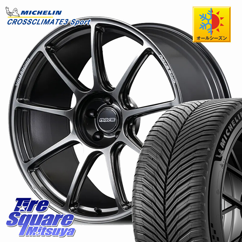 ミシュラン CROSSCLIMATE3 SPORT クロスクライメート3スポーツ オールシーズンタイヤ 正規 255/40R21RAYS 【欠品次回7~8月】 GT90 VOLK RACING 鍛造 ホイール 21インチ 21X9.0J 45 5穴 114.3 トレイルシーカー ソルテラ bZ4X｜タイヤスクエアミツヤ