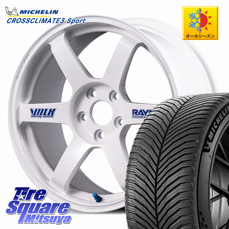 ミシュラン CROSSCLIMATE3 SPORT クロスクライメート3スポーツ オールシーズンタイヤ 正規 245/35R19RAYS 【欠品次回3~4月】 VOLK RACING TE37 SAGA S-plus 30th STICKER Ver ホイール 19インチ 19X8.5J(VAB 6POT) 42 5穴 114.3 WRX STI｜タイヤスクエアミツヤ