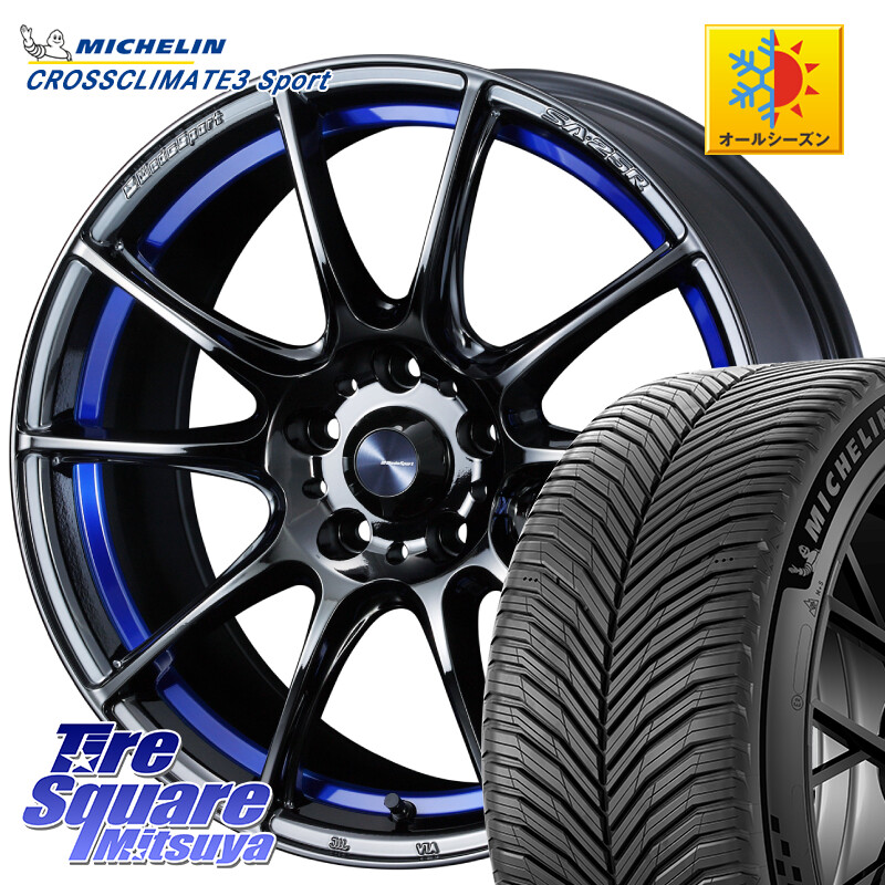 ミシュラン CROSSCLIMATE3 SPORT クロスクライメート3スポーツ オールシーズンタイヤ 正規 245/40R18WEDS WedsSport SA-25R SA25R ウェッズ スポーツ ホイール 18インチ 18X8.5J 50 5穴 114.3 WRX-S4(VBH) WRX S4 インプレッサ WRX|タイヤスクエアミツヤ