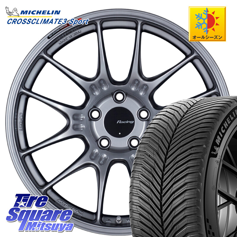 ミシュラン CROSSCLIMATE3 SPORT クロスクライメート3スポーツ オールシーズンタイヤ 正規 225/40R18ENKEI エンケイ RACING GTC02 シルバー ホイール 18インチ 18X7.5J 48 5穴 114.3 GU系インプレッサ フロンクス プリウスアルファ シビックTypeR｜タイヤスクエアミツヤ