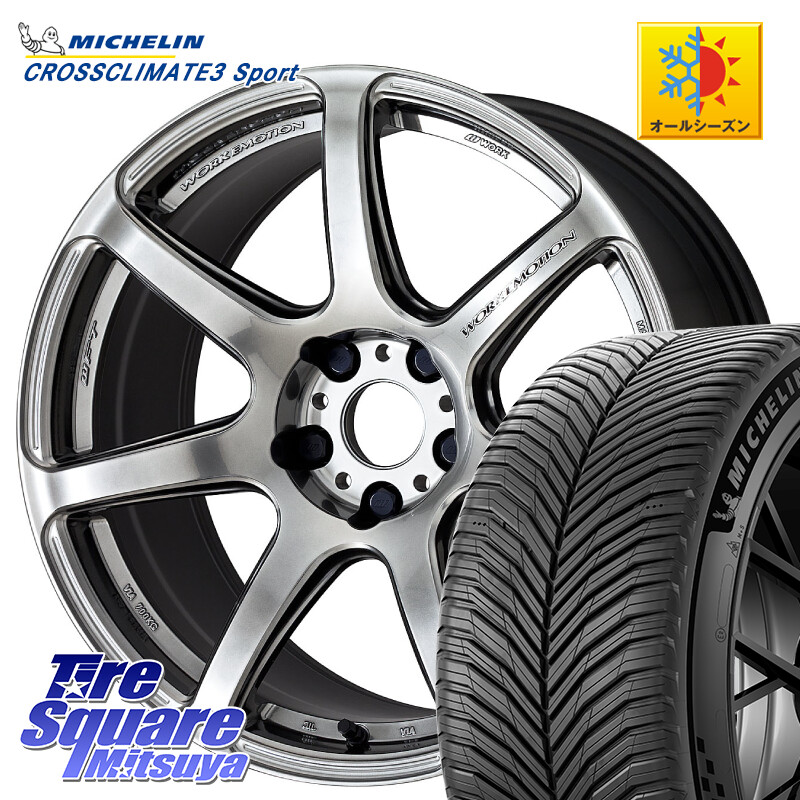 ミシュラン CROSSCLIMATE3 SPORT クロスクライメート3スポーツ オールシーズンタイヤ 正規 245/40R18WORK ワーク EMOTION エモーション T7R 18インチ 18X8.5J 45 5穴 114.3 WRX-S4(VBH) アリスト WRX S4 インプレッサ WRX|タイヤスクエアミツヤ