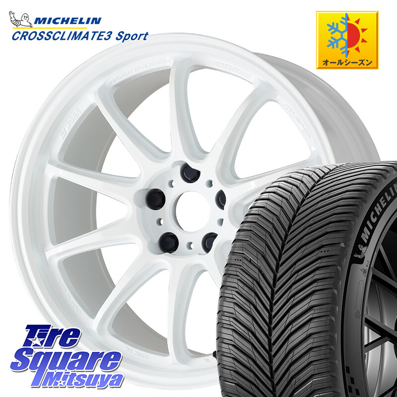 ミシュラン CROSSCLIMATE3 SPORT クロスクライメート3スポーツ オールシーズンタイヤ 正規 245/35R19WORK ワーク EMOTION エモーション ZR10 19インチ 19X8.5J(EVO10 CZ4A) 30 5穴 114.3 CZ4Aランエボ10ブレンボキャリパー対応|タイヤスクエアミツヤ