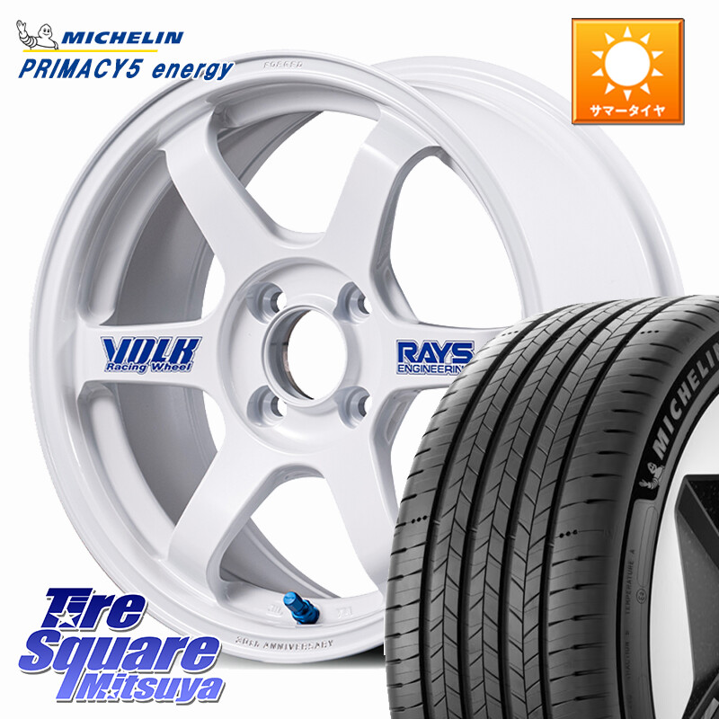 ミシュラン PRIMACY 5 energy プライマシー5エナジー 91V 正規 205/55R16RAYS 【欠品次回3~4月】 TE37 SONIC 30th STICKER Ver 鍛造 ホイール 16インチ 16X6.0J 43 4穴 100 E13オーラ アクア|タイヤスクエアミツヤ
