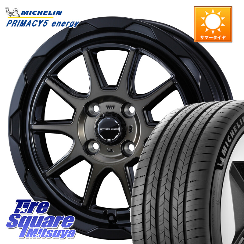 ミシュラン PRIMACY 5 energy プライマシー5エナジー 91V 正規 205/55R16WEDS マッドヴァンス06 MUD VANCE 06 ウエッズ 16インチ 16X6.0J 40 4穴 100 E13オーラ アクア｜タイヤスクエアミツヤ