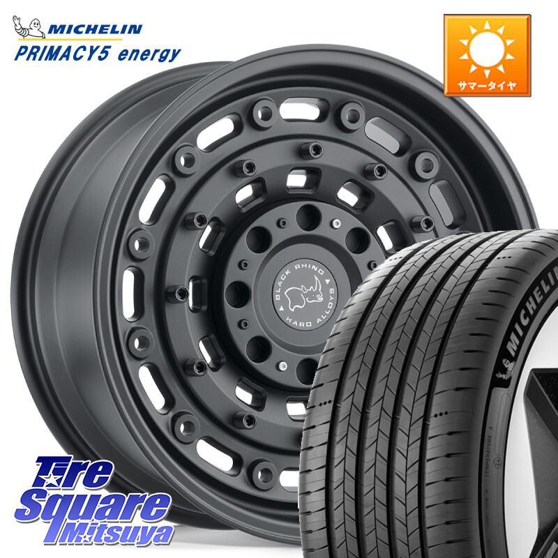 ミシュラン PRIMACY 5 energy プライマシー5エナジー 95W XL 正規 225/45R18BLACK RHINO ARSENAL TEXTUREDBLACK ブラックライノ アーセナル 18インチ ブラックライノ 18X8.0J 30 5穴 114.3｜タイヤスクエアミツヤ