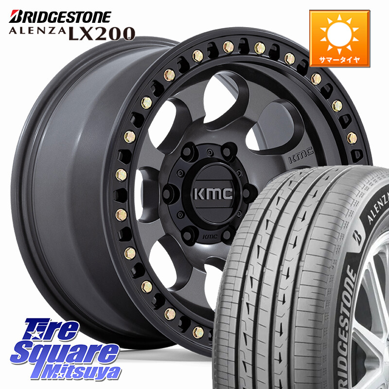 ブリヂストン アレンザ ALENZA LX200 サマータイヤ 265/65R18KMC KM550 RIOT SBL ANTHRACITE ホイール 18インチ 18X9.0J 18 6穴 139.7 ランドクルーザー プラド カスタムサイズ FJクルーザー｜タイヤスクエアミツヤ