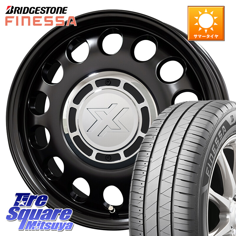 ブリヂストン FINESSA HB01 フィネッサ サマータイヤ 165/65R14コスミック クロスブラッド STEELE ホイール 14インチ 14X4.5J 43 4穴 100 キャスト[アクティバ] ピクシスジョイ[Cグレード] ハイゼットアゲトラCustom車用※軽自動車専用ホイール※ デリカ ミニ DELICA M｜タイヤスクエアミツヤ