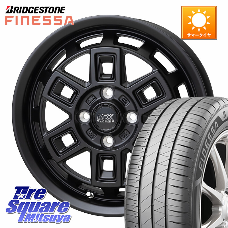 ブリヂストン FINESSA HB01 フィネッサ サマータイヤ 165/60R15HotStuff MAD CROSS AEVER マッドクロス アイヴァー ホイール 15インチ 15X4.5J 45 4穴 100 デリカミニ4WD キャスト[アクティバ] ハスラー ピクシスジョイ[Cグレード] ハイゼットアゲトラCustom車用※軽自｜タイヤスクエアミツヤ