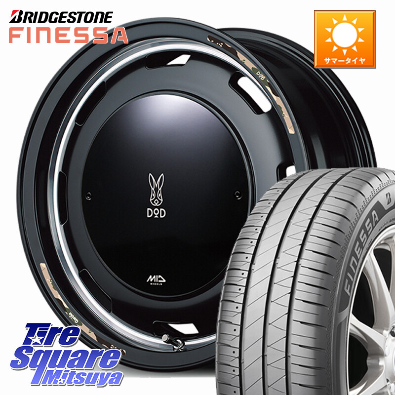 ブリヂストン FINESSA HB01 フィネッサ サマータイヤ 165/65R14MANARAY 【欠品次回8月下-9月上旬予定】MID x DOD ウシャリントバリ ホイール 14インチ 14X4.5J 45 4穴 100 デリカミニ4WD キャスト[アクティバ] ハスラー ピクシスジョイ[Cグレード] ハイゼットアゲトラC｜タイヤスクエアミツヤ