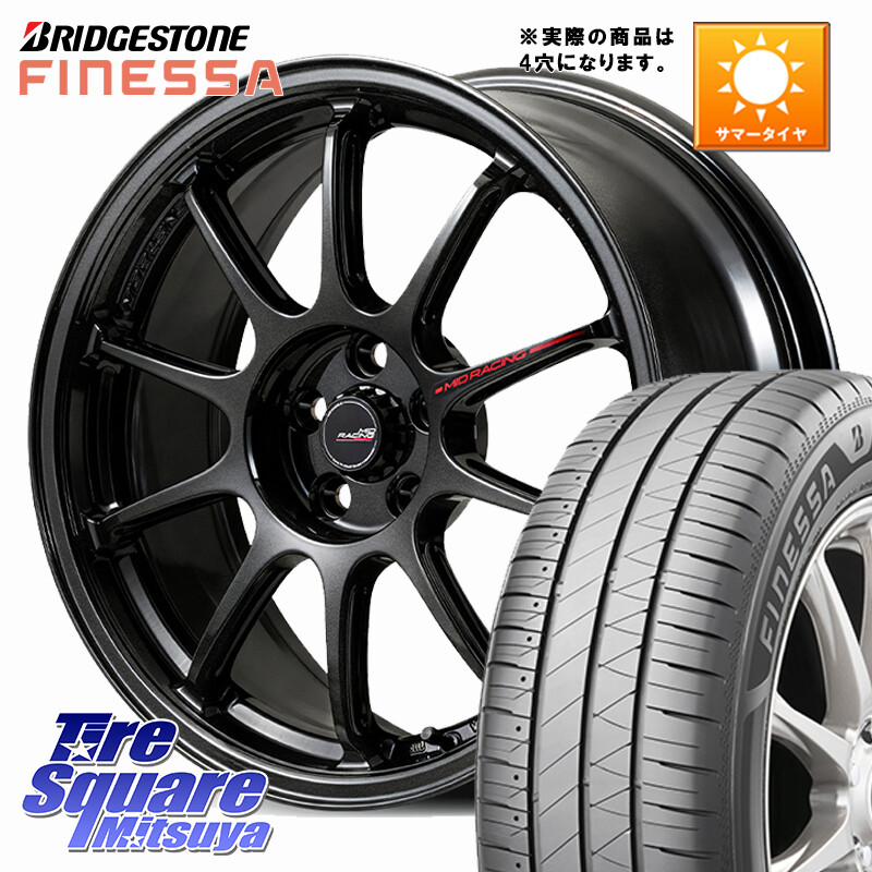 ブリヂストン FINESSA HB01 フィネッサ サマータイヤ 185/55R16MANARAY MID RACING R10 EVO ホイール 16インチ レーシング◇参考画像 16X7.0J 35 4穴 100 ヤリス カスタム前提｜タイヤスクエアミツヤ