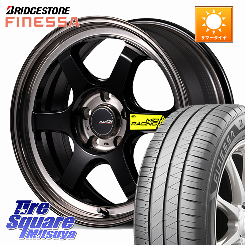 ブリヂストン FINESSA HB01 フィネッサ サマータイヤ 195/45R17MANARAY 【欠品次回7月下-8月上旬予定】MID RACING R06 ホイール 17インチ 17X7.5J 44 5穴 114.3|タイヤスクエアミツヤ