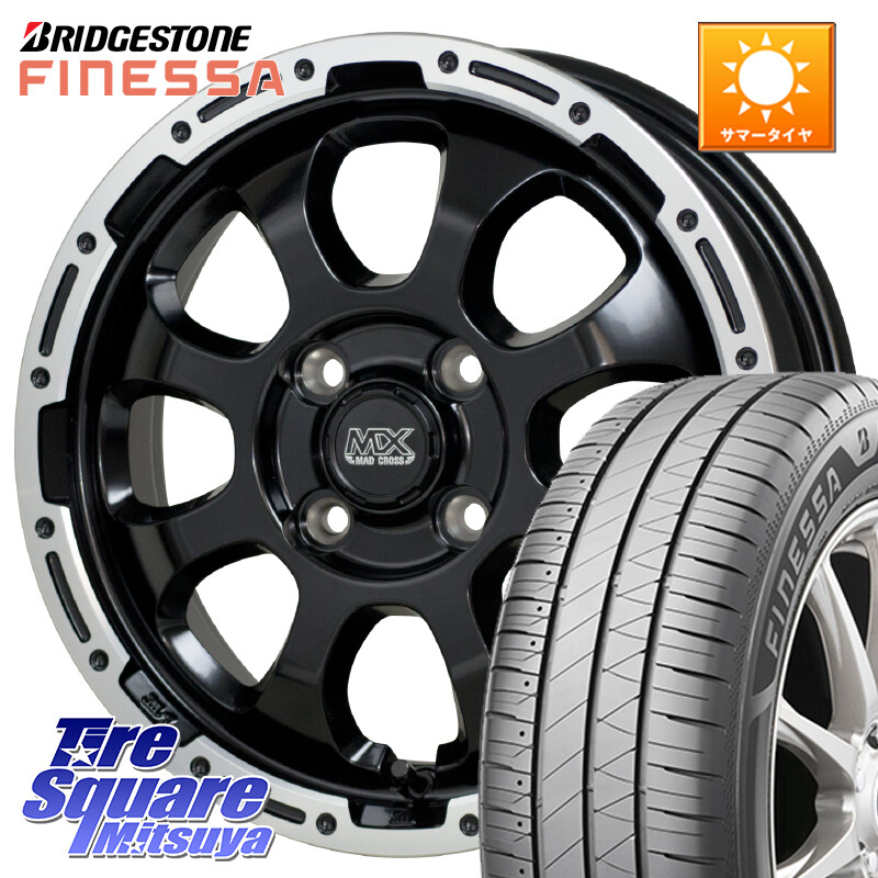 ブリヂストン FINESSA HB01 フィネッサ サマータイヤ 165/55R15HotStuff マッドクロス GRACE グレイス BK 4H ホイール 15インチ 15X4.5J 45 4穴 100 N-BOX デリカミニ2WD タント スペーシア サクラ R1 R2 ルークス ROOX 日産 デイズ デイズルークス 日産 コペン N-ONE|タイヤスクエアミツヤ