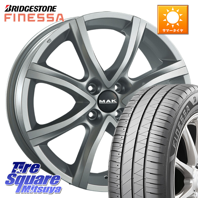 ブリヂストン FINESSA HB01 フィネッサ サマータイヤ 215/50R17阿部商会 MAK ANTIBES ホイール 17インチ 17X7.0J(C3 A8HN) 25 4穴 108 シトロエン C3 エアクロス A8系|タイヤスクエアミツヤ