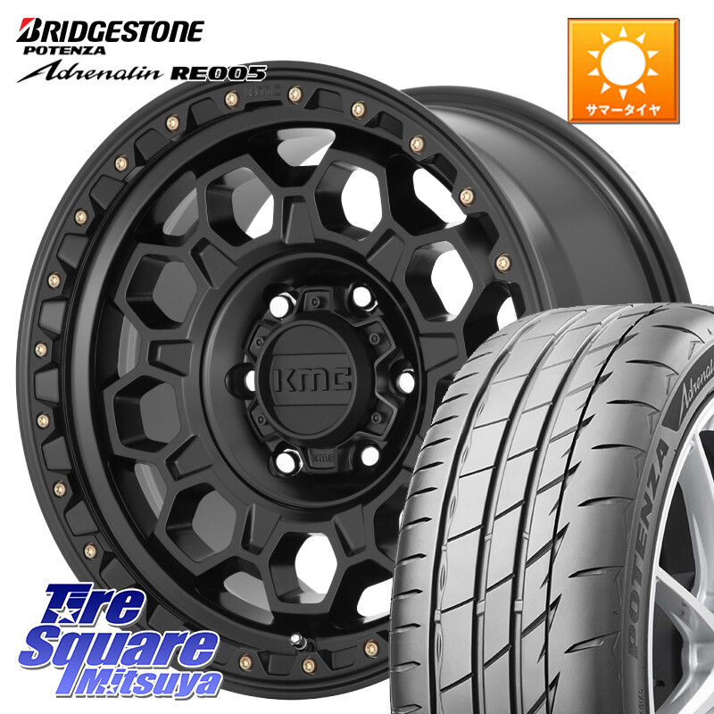 ブリヂストン ポテンザ アドレナリン RE005 Adrenalin【国内正規品】サマータイヤ 205/40R17KMC KM545 Trek Black ホイール 17インチ 17X8.0J 35 5穴 114.3|タイヤスクエアミツヤ