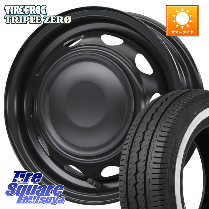TIRE FROG TRIPLE ZERO ホワイトリボン 155/80R14 88*86WEDS NeoCarrow ネオキャロ ブラック ホイール 14インチ 14X4.5J 45 4穴 100 ハイゼットアゲトラCustom車用※軽自動車専用ホイール※｜タイヤスクエアミツヤ