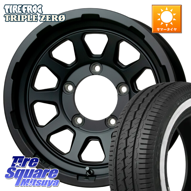 TIRE FROG TRIPLE ZERO ホワイトリボン 195/80R15 107*105HotStuff マッドクロス レンジャー ブラック JIMNY ホイール 15インチ 15X6.0J(JB74) 0 5穴 139.7 ジムニ−シエラ/ノマド(カスタム)|タイヤスクエアミツヤ