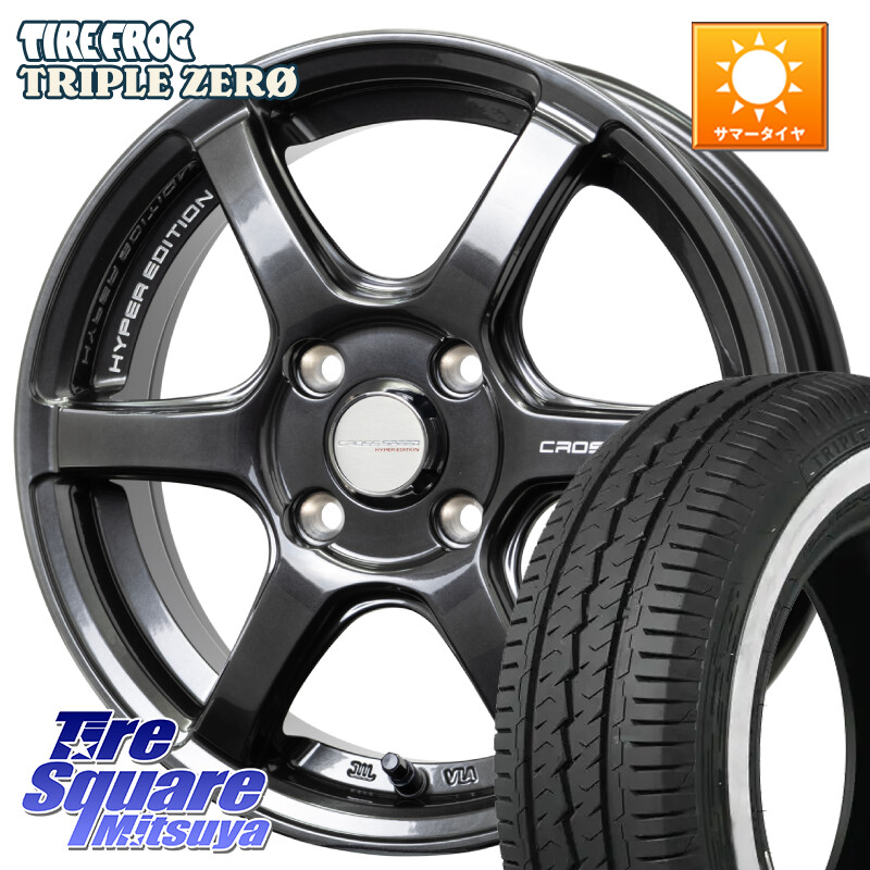 TIRE FROG TRIPLE ZERO ホワイトリボン 155/80R14 88*86HotStuff クロススピード RS6 軽量ホイール 14インチ 14X4.5J 45 4穴 100 ハイゼットアゲトラCustom車用※軽自動車専用ホイール※|タイヤスクエアミツヤ