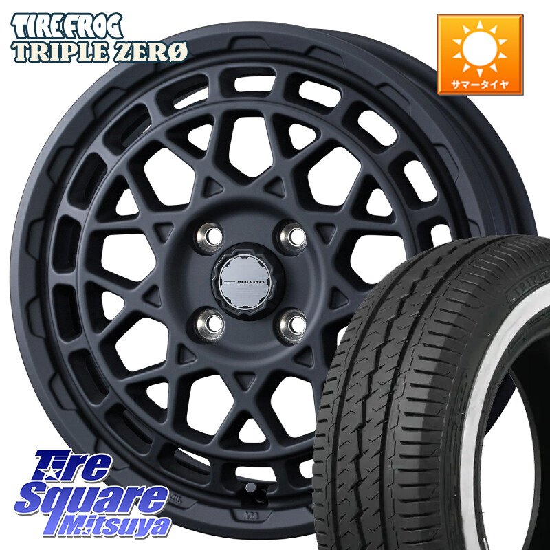 TIRE FROG TRIPLE ZERO ホワイトリボン 155/80R14 88*86WEDS MUDVANCE X TYPE M ホイール 14インチ マッドヴァンス タイプM 14X4.5J 45 4穴 100 ハイゼットアゲトラCustom車用※軽自動車専用ホイール※｜タイヤスクエアミツヤ