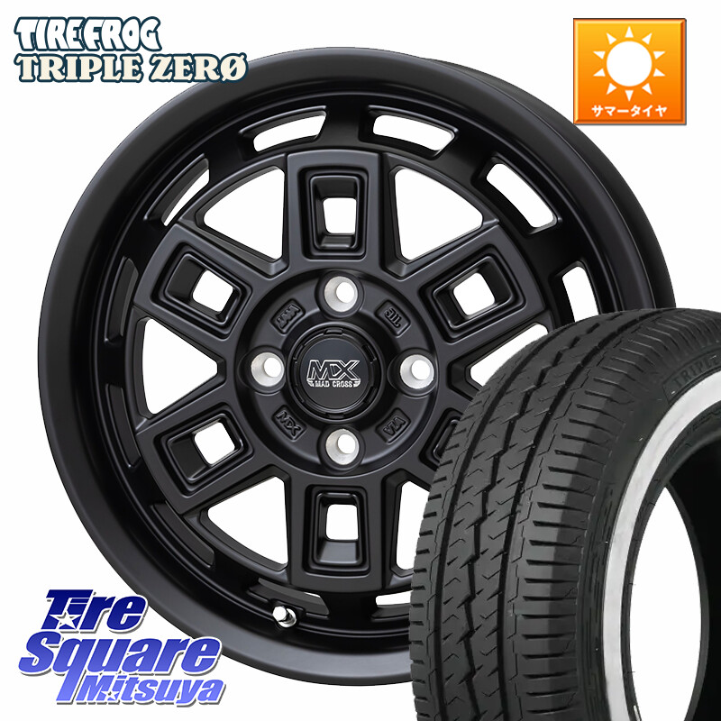 TIRE FROG TRIPLE ZERO ホワイトリボン 155/80R14 88*86HotStuff MAD CROSS AEVER マッドクロス アイヴァー ホイール 14インチ 14X4.5J 45 4穴 100 ハイゼットアゲトラCustom車用※軽自動車専用ホイール※｜タイヤスクエアミツヤ 50,262円