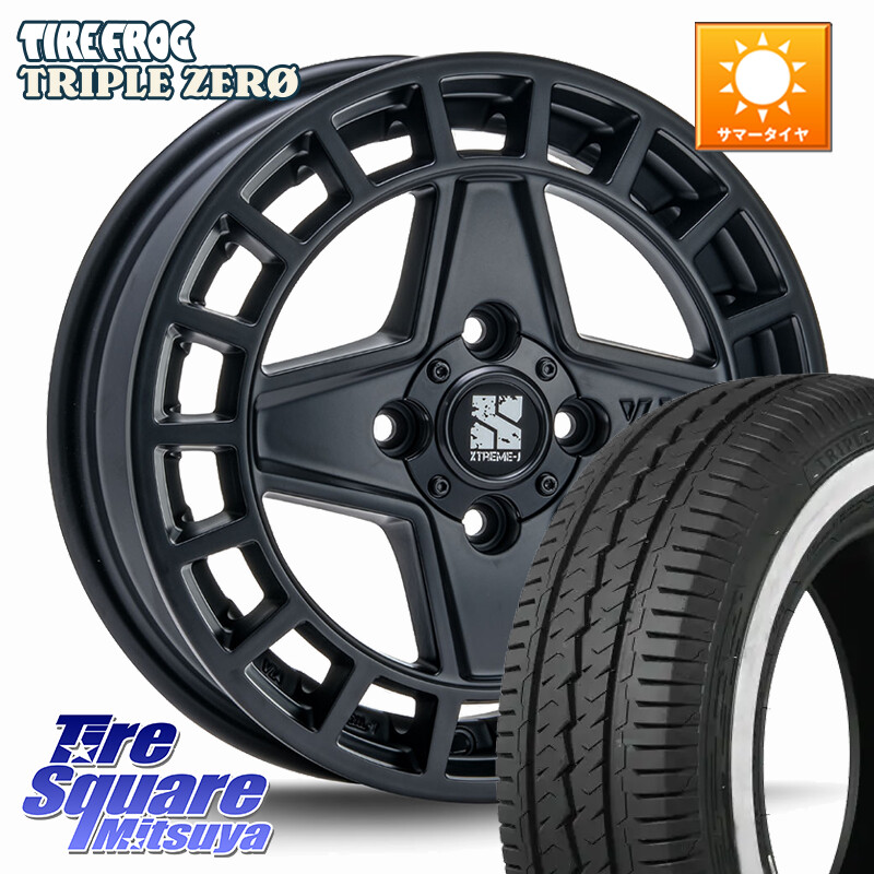 TIRE FROG TRIPLE ZERO ホワイトリボン 155/80R14 88*86MLJ QUAD クアッド XTREME-J ホイール 14インチ エクストリーム 14X4.5J 45 4穴 100 ハイゼットアゲトラCustom車用※軽自動車専用ホイール※｜タイヤスクエアミツヤ