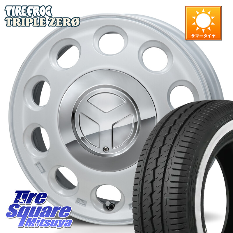 TIRE FROG TRIPLE ZERO ホワイトリボン 155/80R14 88*86MONZA PIEDINO ピエディーノ 14インチ 14X4.5J 45 4穴 100 ハイゼットアゲトラCustom車用※軽自動車専用ホイール※｜タイヤスクエアミツヤ
