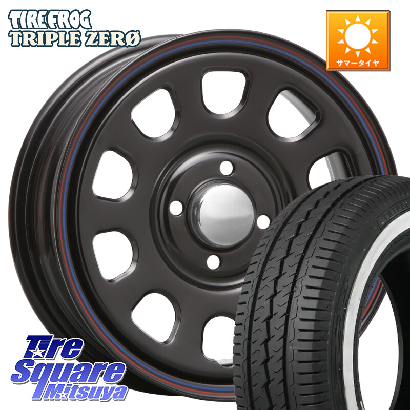 TIRE FROG TRIPLE ZERO ホワイトリボン 155/80R14 88*86MLJ デイトナ SS DAYTONA SS BK 4H 14インチ 14X5.0J 42 4穴 100 ハイゼットアゲトラCustom車用※軽自動車専用ホイール※|タイヤスクエアミツヤ
