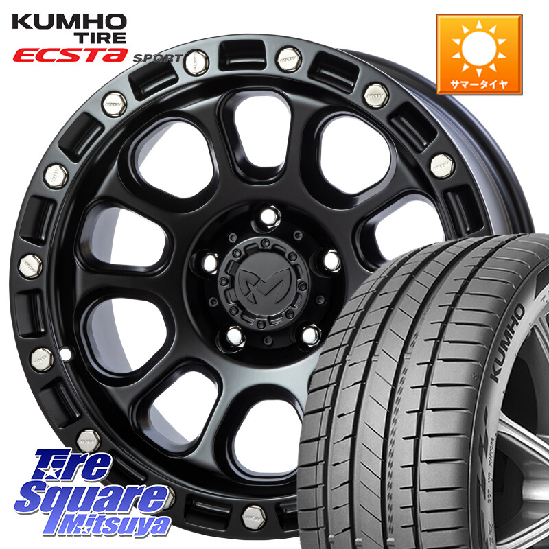 KUMHO ECSTA SPORT PS72 サマータイヤ 225/50R17MKW M204 ブラックキャット 在庫● 17インチ ★サマーセール★ 17X8.0J 38 5穴 114.3|タイヤスクエアミツヤ