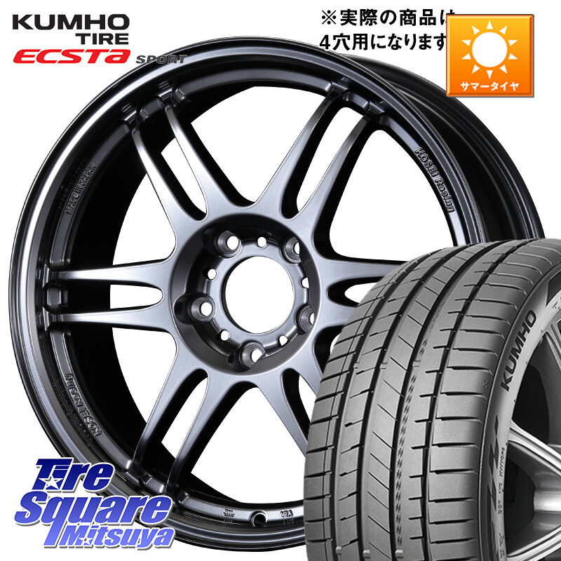KUMHO ECSTA SPORT PS72 サマータイヤ【欠品次回8月以降】 215/40R17KOSEI 軽量 K-1 Racing.REV K1 レーシング ドット レヴ 17X7.0J 45 4穴 100 フィット FIT|タイヤスクエアミツヤ