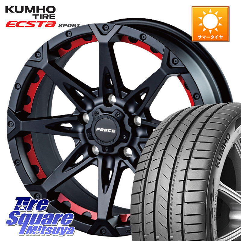 KUMHO ECSTA SPORT PS72 サマータイヤ【欠品次回8月以降】 215/40R17FORCE フォース DENALI デナリー BK 17インチ 17X7.5J 38 5穴 114.3|タイヤスクエアミツヤ